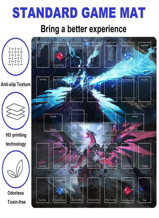 sabermaster Card Rubber Mat - 2 Player, Square playmat for Gamer 60x60cm/23.6x23.6inch - Image 3